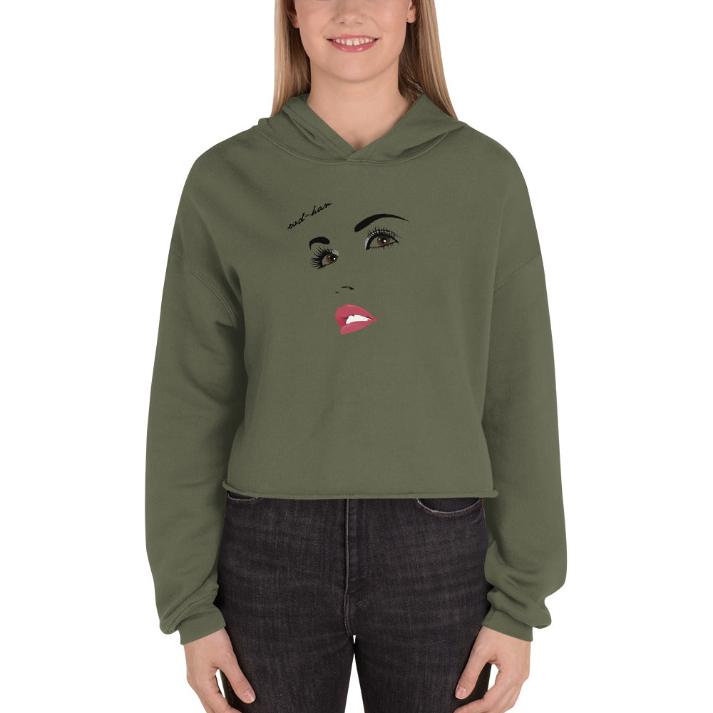 'Red Sun' Trendy Crop Hoodie